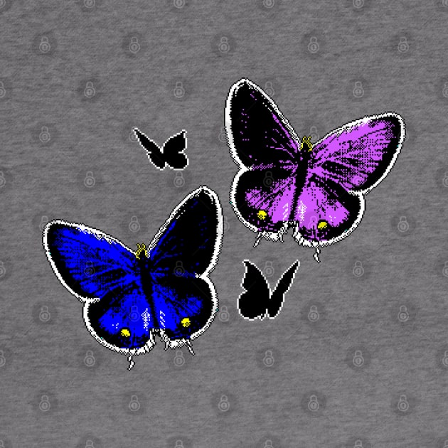 8 bit butterfly pixels by 8 Fists of Tees